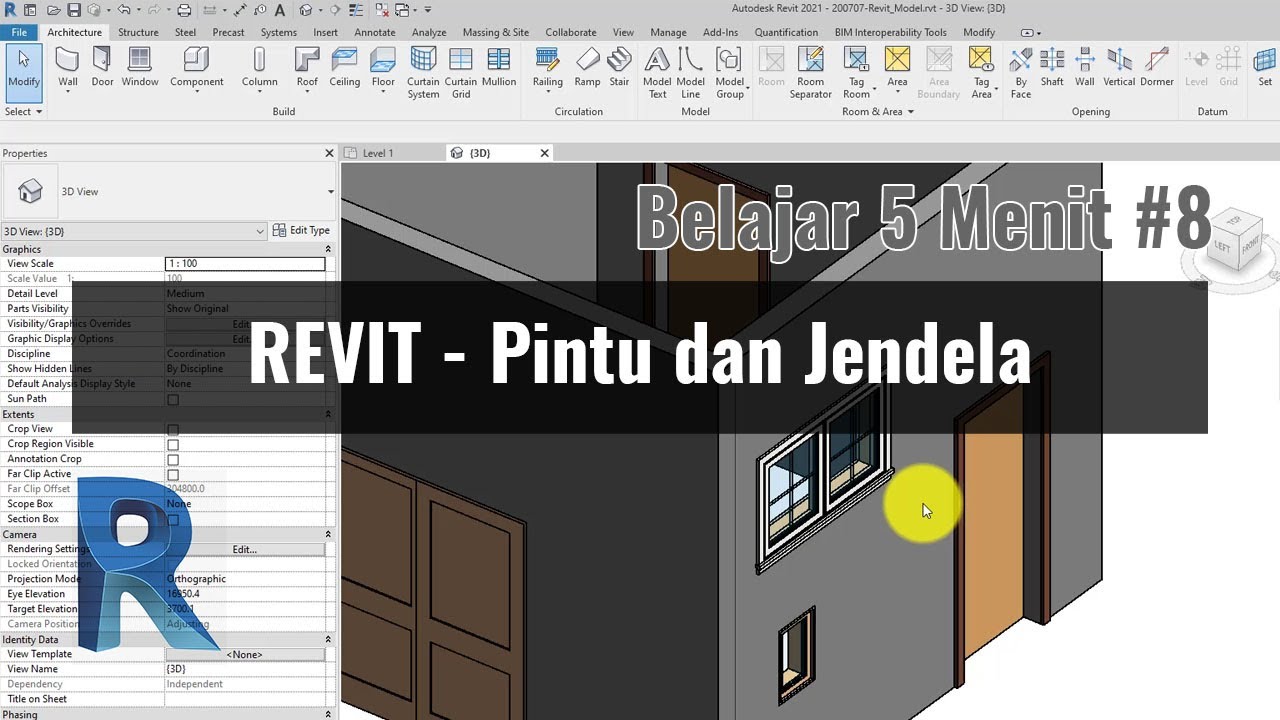 Tutorial Revit 08 | Pengenalan Pintu Dan Jendela | Level Pemula - YouTube