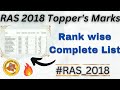 RAS 2018 topper's marks | RPSC | RAS 2018 topper's interview marks | Top 100 RAS 2018 candidates