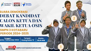 Debat kandidat calon ketua dan wakil ketua OSIS masa bakti 2024-2025 | Part 1