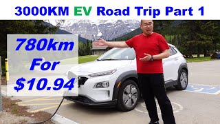 3000KM EV Road Trip Day 1: Calgary to Prince George with Hyundai Kona EV 64kWh