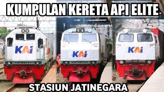 KUMPULAN KERETA API ELITE INDONESIA STASIUN JATINEGARA || KA ARGO LAWU,KA TAKSAKA,KA SAWUNG GALIH