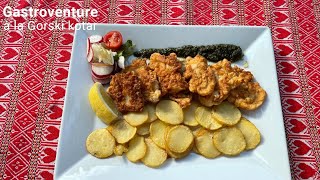 Fish \u0026 Chips od pastrve s pestom od  koprive,  Planinarski centar Petehovac