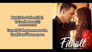 Filhaal2 Mohabbat with English subtitles - B Praak - jaani - Lyrics with English Translation