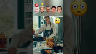 Football Players Healthy Food Challenge 😍🍴 #ronaldo #messi #neymar #haaland #mbappe #shorts #funny