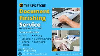 Documents Finishing Service UPS Store Canada 580