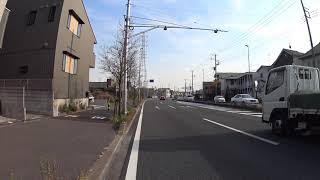 【自転車車載】神根浄水場交差点付近～県道34号第二産業道路～グリーンセンター西～里(中央)～鳩ヶ谷駅入口～鳩ヶ谷歩道橋交差点(2019/03/15)