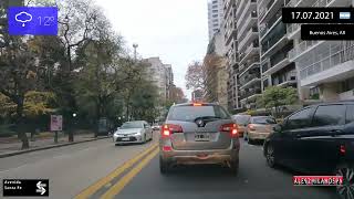 Driving through Buenos Aires (Argentina) from Belgrano to Retiro 17.07.2021 Timelapse x4