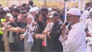Prayer, burial service for Islamic Center shooting victims