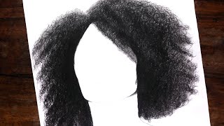 HOW TO DRAW FEMALE CURLY HAIR / HOW TO DRAW A GIRL WITH AFRO HAIR EASY