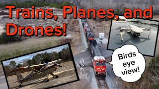 Trains planes and drones! Railfanning from the sky!