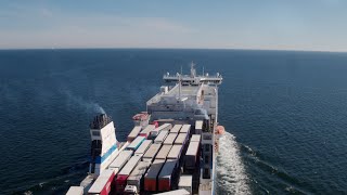 5018. Finnlines Drone Stock Footage Video