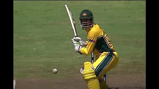 Andre Adams bowls Double Bouncer Andy Bichel goes BANG