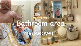 সাজুগুজু করার জায়গা টাকে সাজুগুজু করলাম😁 bathroom area vanity makeover ✨