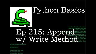 Python Basics Write Method In Append Mode