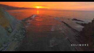 Zumaia   Flysch - Air Drone Sunset