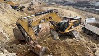 Two Caterpillar 385C Excavators Loading Caterpillar Dumpers \u0026 Trucks - Sotiriadis/Labrianidis Mining