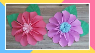 Como hacer flores de papel grandes faciles y bonitas