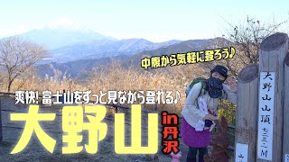 【登山】大野山は丹沢で最強のゆる山！富士山とずっと一緒✨つぶらの公園から2024.1.2