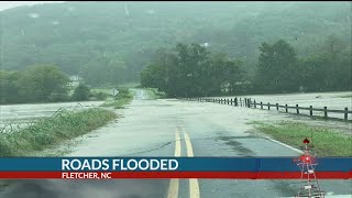 Flooding causes landslide, closes roads in WNC