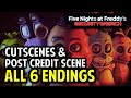 FNAF Security Breach: All Ending Cutscene + Post Credit Scenes