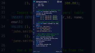 Simple SQL code || Joining two tables || Structured Query Language #programming #sql