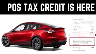 POS Tax credit is finally here! $7500 off up front