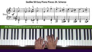 Gedike 50 Easy Piano Pieces 24. Scherzo Tutorial