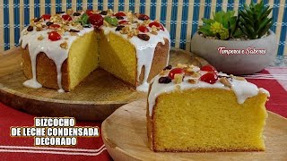 LINDO BIZCOCHO DE LECHE CONDENSADA DECORADO CON CATEGORIA Y MUY DELICIOSO