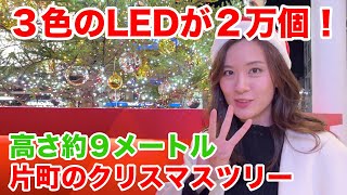 高さ9m、三色のLEDが約2万個…北陸最大級のクリスマスツリーが見事！片町きらら広場はクリスマスムード一色♪みなともちゃんがかたまっちぃと一緒にレポート 片町☆スクランブルナイト vol.101