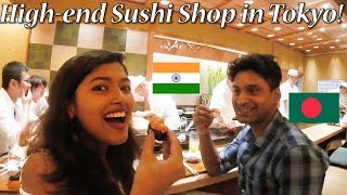 【銀座 久兵衛】インド人美女！江戸前寿司の名店に大興奮！/ Kyubey, high-end Sushi in Tokyo!