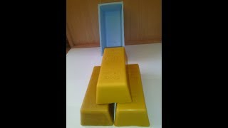 SILICONE MOLD FOR GOLD BAR FROM BEE WAX, SOAP MOLD, INGOT MOLD