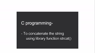 concatenate string using library function- PC run
