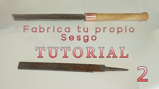 Como fabricar formón oblicuo o sesgo para torno. Tutorial