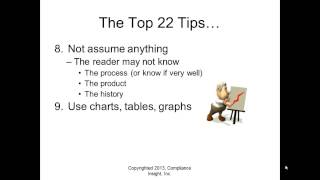 Top 22 Tips for Writing for FDA Compliance