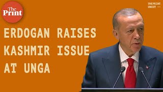 Turkey's President Erdogan raises Kashmir issue at UNGA