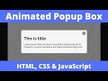 How to Create Animated Popup / Modal Box using HTML, CSS & JavaScript