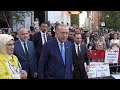 President Erdogan greeted with warm welcome at Türkevi entrance in the US