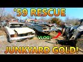 1959 Impala RESCUED From a Junkyard In Kansas + Other EPIC Finds! (Old Car Rescue + Travel VLOG)