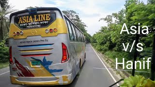 হানিফের টান দেখে ছেড়ে দিলো এশিয়া লাইন💥 ASIA LINE v/s HANIF | Thrilling bus driving | Bus race in BD.