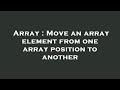 Array : Move an array element from one array position to another