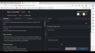 Messi vs Ronaldo Problems CodeChef in python3