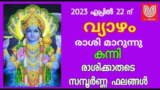 വ്യാഴം മേടം രാശിയിലേക്ക് മാറുന്നു.  2023 ഏപ്രിൽ 22നു .    കന്നി രാശിക്കാരുടെ സമ്പൂർണ്ണ ഫലങ്ങൾ..!