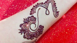 Beautiful and stylish M letter mehndi tattoo| M tattoo henna design||mehendi design|| mahandi design