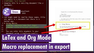 Org mode - Macro replacement, variables in org files