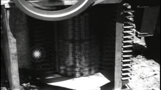 The Rust Brothers demonstrate a cotton boll picking machine in a field in Stonewa...HD Stock Footage