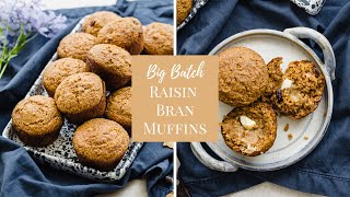 Big Batch Raisin Bran Muffins | Whole Grain + Lightly Sweetened |Sweet Cayenne