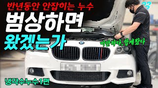 깊은 곳에서 새는 냉각수, 불길한 삽질예감 | 지속적인 냉각수 누수 경고등 BMW 520D