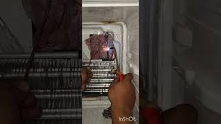 double door fridge new cooling coil replacing and welding