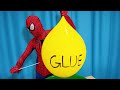 Superhero Spiderman Making Slime With Giant Balloons