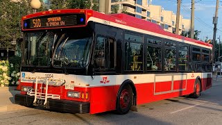 TTC Full Northbound Ride Video on 1054 on route 510 Spadina Replacement Bus to Spadina Subway Stn